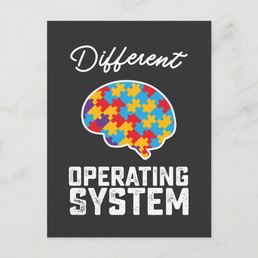 Invitation Carte Postale Autisme Système d'exploitation différent Neurodive (Devant)