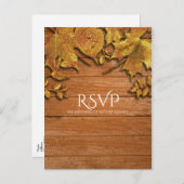 Invitation Carte Postale Automne Faux Gold Leaf Art Élégant Automne RSVP (Devant / Derrière)