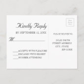 Invitation Carte Postale Automne Feuilles blanc Picket clôture mariage RSVP (Dos)