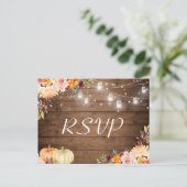 Invitation Carte Postale Automne Floral Mason Jar Lights Mariage rustique R (Debout devant)