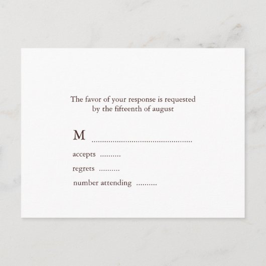 Invitation Carte Postale Automne Hibouc à thème Mariage RSVP (Dos)