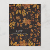 Invitation Carte Postale Automne Rustique Golden Feuilles Élégant mariage R (Devant)