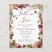 Invitation Carte Postale Automne Tombe Dans La Fête des mariées Amoureuse (Devant)