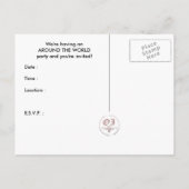 Invitation Carte Postale autour du monde : page passeport (Dos)