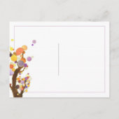 Invitation Carte Postale Autumn Love Trees Purple Wedding RSVP (Dos)