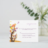 Invitation Carte Postale Autumn Love Trees Purple Wedding RSVP (Debout devant)