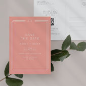 Invitation Carte Postale AVERY Minimal Blush Peach Wedding Enregistrer la d