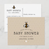 Invitation Carte Postale Baby-Show pour une future maman moderne (Devant / Derrière)