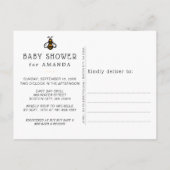 Invitation Carte Postale Baby-Show pour une future maman moderne (Dos)