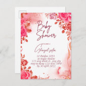 Invitation Carte Postale baby shower (Devant / Derrière)