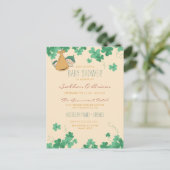 Invitation Carte Postale Baby shower à thème Whimsical irlandais Shamrock (Debout devant)