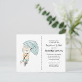 Invitation Carte Postale Baby shower aquarelle par courrier (Debout devant)