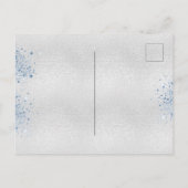 Invitation Carte Postale Baby shower argent parties scintillant poussière b (Dos)