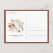 Invitation Carte Postale Baby shower blanc orchidée et palmier séché Boho (Dos)