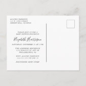 Invitation Carte Postale Baby shower bleu garçon (Dos)