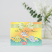 Invitation Carte Postale Baby shower Cheery Baby Sea Creats (Debout devant)