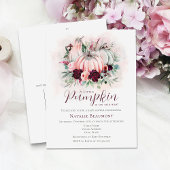 Invitation Carte Postale Baby shower citrouille fille