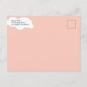 Invitation Carte Postale BABY SHOWER Cute Nuages Rainbow Pluie Custom (Dos)