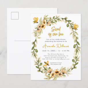 Invitation Carte Postale Baby shower d'aquarelle doux comme peut être