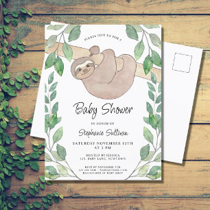 Invitation Carte Postale Baby shower de fentes mignonne