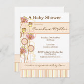 Invitation Carte Postale Baby shower de fleurs Super sucrées (Devant / Derrière)