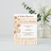 Invitation Carte Postale Baby shower de fleurs Super sucrées (Debout devant)