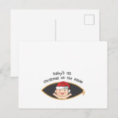 Invitation Carte Postale baby shower de la maternité de Noël pour bébés (Devant / Derrière)