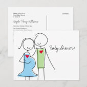 Invitation Carte Postale Baby shower de lit, c'est un garçon (Devant / Derrière)