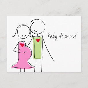 Invitation Carte Postale Baby shower de lit, c'est une fille