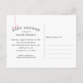 Invitation Carte Postale Baby shower de lune de lapin doux (Dos)