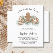 Invitation Carte Postale Baby shower de Noël