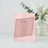 Invitation Carte Postale Baby shower de Parties scintillant en or rose simp (Debout devant)