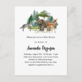 Invitation Carte Postale Baby shower des animaux de la forêt (Devant)