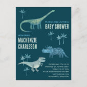 Invitation Carte Postale Baby shower Dinosaur (Devant)