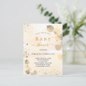 Invitation Carte Postale Baby shower eucalyptus parties scintillant chute d (Debout devant)