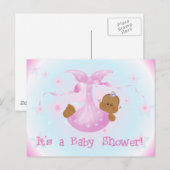 Invitation Carte Postale Baby shower féminin afro-américain (Devant / Derrière)