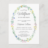 Invitation Carte Postale Baby shower Floral fleur sauvage (Devant)