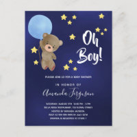 Baby shower garçon ours en peluche bleu marine éto