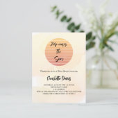 Invitation Carte Postale Baby shower ici vient le fils soleil doré (Debout devant)