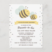 Invitation Carte Postale Baby shower Invi de Parents to Bee Bumblebee Coupl (Devant)