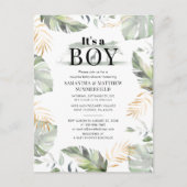 Invitation Carte Postale Baby shower Jungle Safari verdure Couples (Devant)