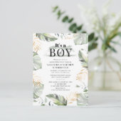 Invitation Carte Postale Baby shower Jungle Safari verdure Couples (Debout devant)