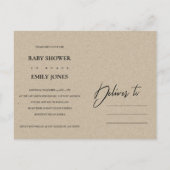 INVITATION CARTE POSTALE BABY SHOWER KRAFT AQUA BLEU ABSTRAIT MODERNE (Dos)