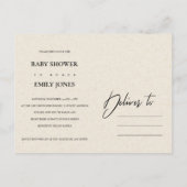 INVITATION CARTE POSTALE BABY SHOWER KRAFT ORANGE RUST ABSTRAIT MODERNE (Dos)