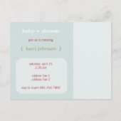 Invitation Carte Postale Baby shower lunaire de l'arbre généalogique de nid (Dos)