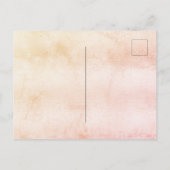 Invitation Carte Postale Baby shower lune blush rose or fille (Dos)