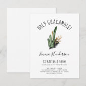 Invitation Carte Postale Baby Shower mexicain Holy Guacamole Cactus (Devant / Derrière)