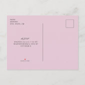 Invitation Carte Postale Baby shower moderne simple photo rose (Dos)