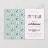 Invitation Carte Postale Baby shower Motif en arc-en-ciel mignon Whimsical (Devant)