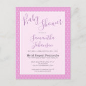 Invitation Carte Postale Baby shower Motif moderne simple rose (Devant)
